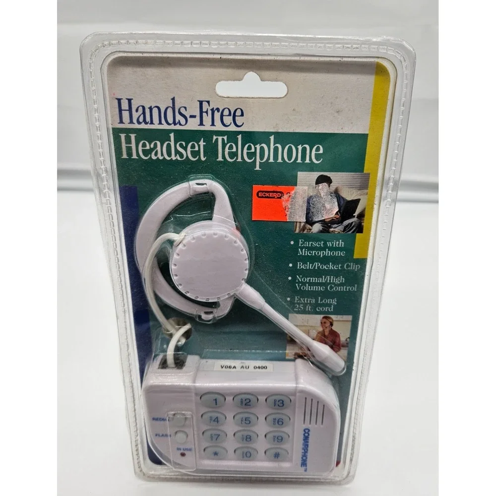 Conairphone Hands-Free Headset Telephone SW8260 Vintage White 25ft Cord New NIP